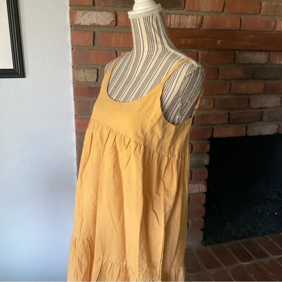 Zulu & Zephyr Ecliptic Cotton Midi Dress Marigold Yellow Sz 6 - Picture 5 of 7